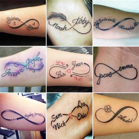 infinito con nombres tatuajes